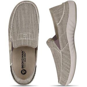 👑Closed Toe Loafers Sneakers Men's Beige Canvas Slip On Orthopedic Lightweight